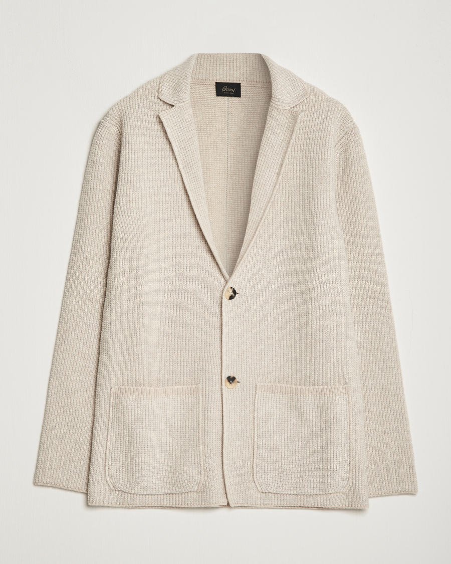 Herren | Pullover | Brioni | Cashmere Jacquard Cardigan Beige