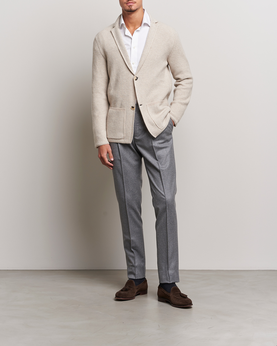 Herren | Pullover | Brioni | Cashmere Jacquard Cardigan Beige
