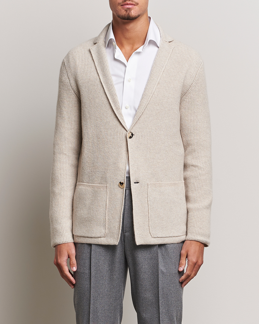Herren | Pullover | Brioni | Cashmere Jacquard Cardigan Beige