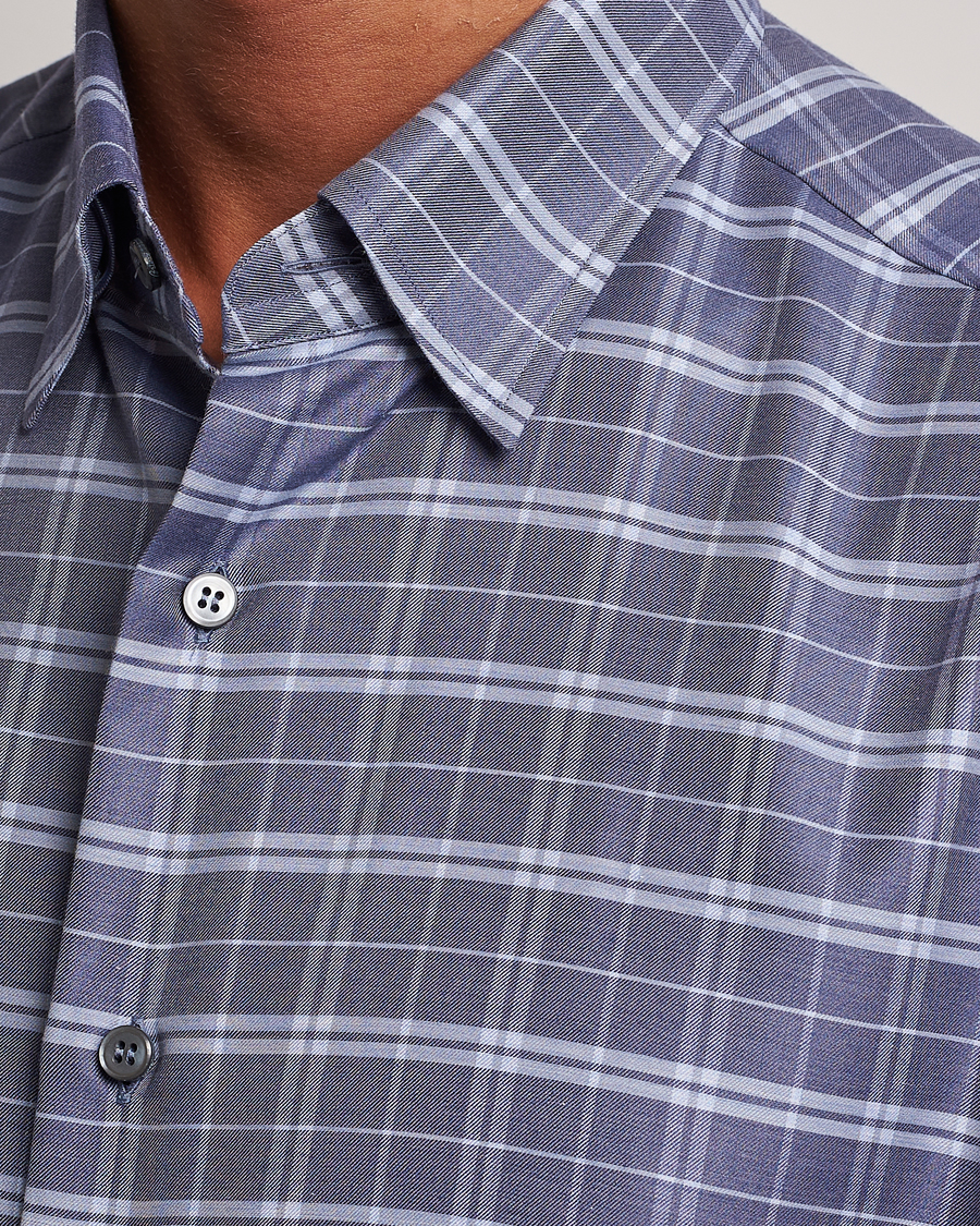 Herren | Hemden | Brioni | Slim Fit Check Flannel Shirt Dark Blue