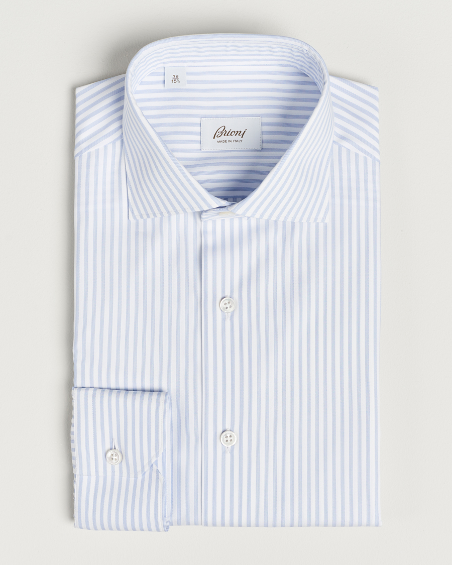 Herren | Hemden | Brioni | Slim Fit Striped Dress Shirt Light Blue