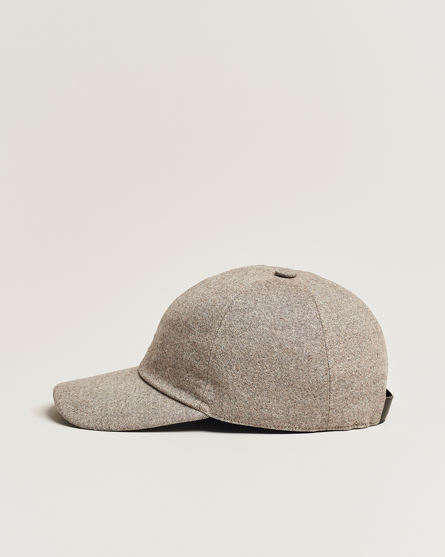Herren | Brioni Soft Flannel Baseball Cap Beige Melange | Brioni | Soft Flannel Baseball Cap Beige Melange