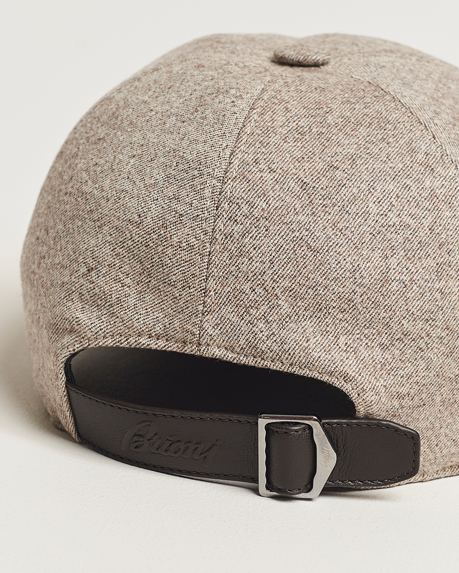 Herren | Brioni Soft Flannel Baseball Cap Beige Melange | Brioni | Soft Flannel Baseball Cap Beige Melange