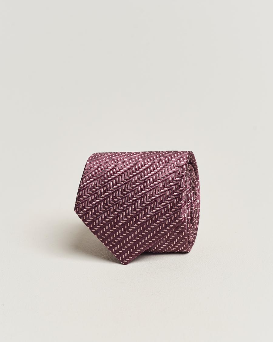 Herren | Brioni Zig Zag Jacuqard Silk Tie Burgundy | Brioni | Zig Zag Jacuqard Silk Tie Burgundy