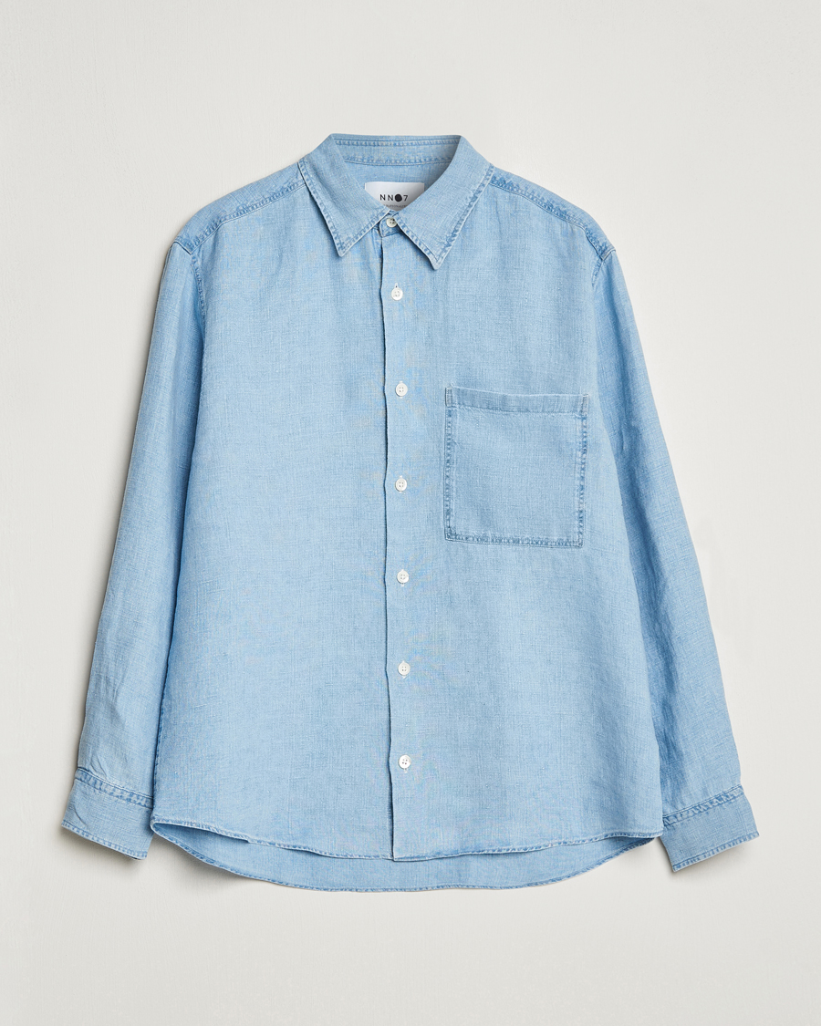 Herren | Hemden | NN07 | Quinn Linen Shirt Light Indigo