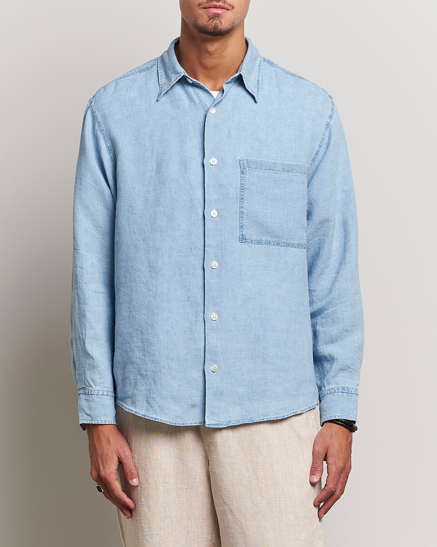 Herren | Hemden | NN07 | Quinn Linen Shirt Light Indigo