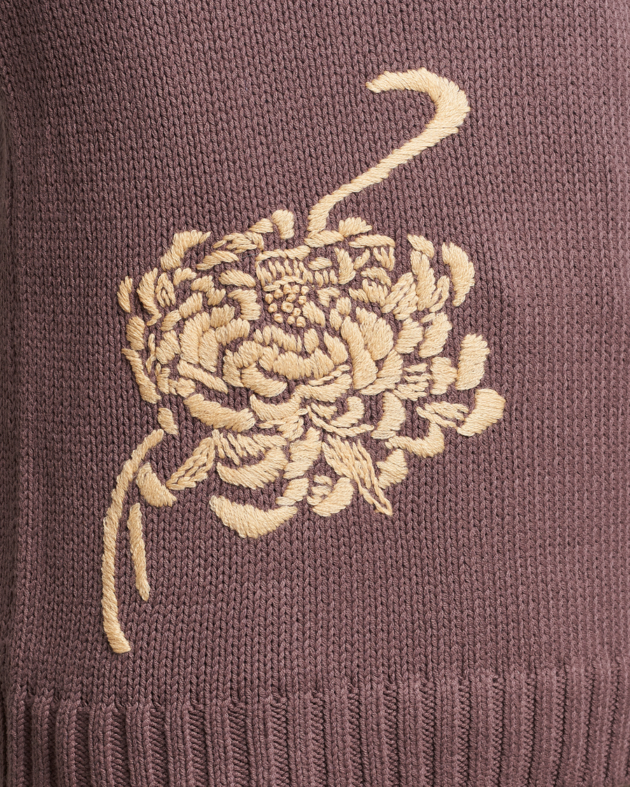 Herren | Pullover | NN07 | Jasper Knitted Cotton Sweatshirt Purple Brown