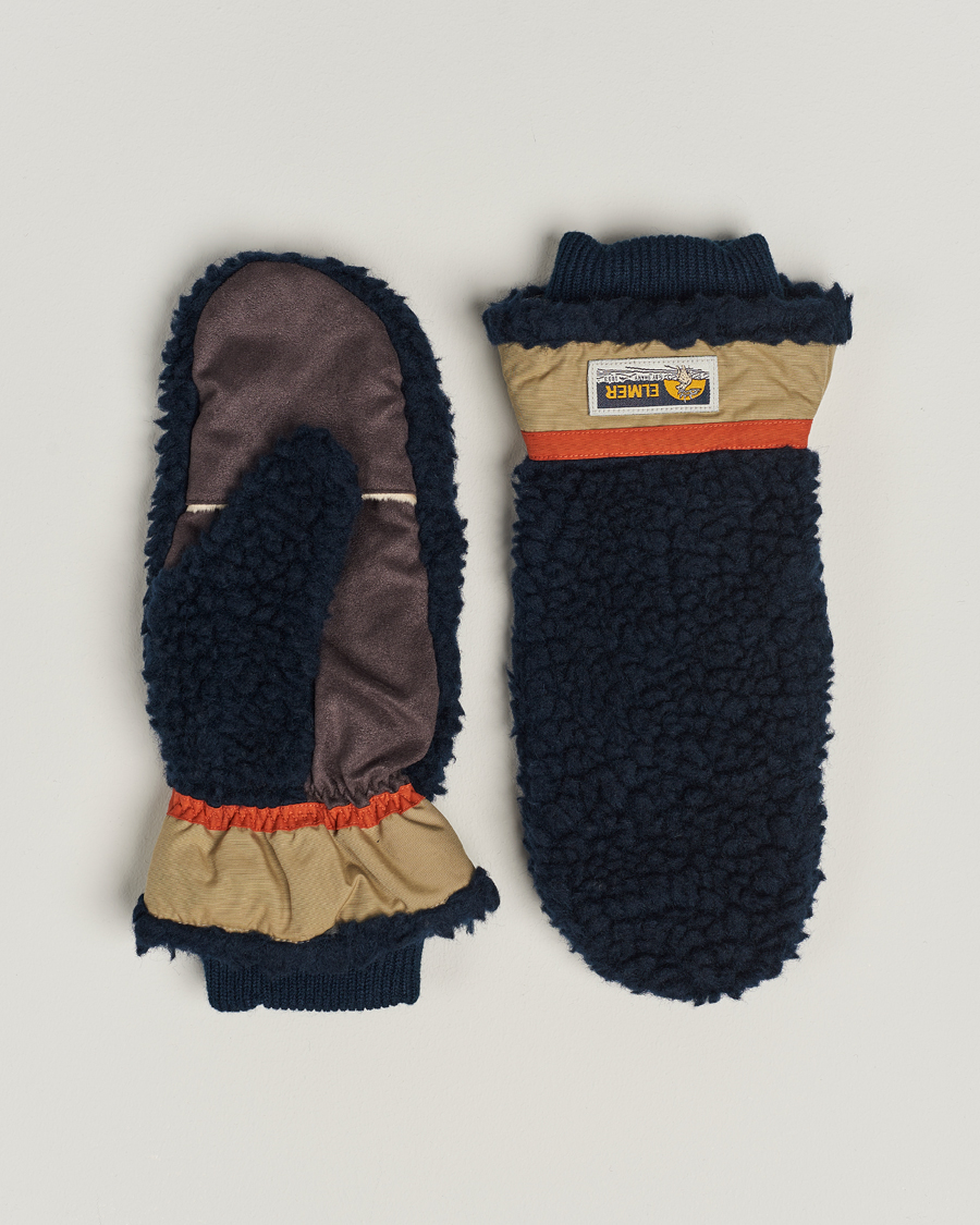 Herren | Elmer by Swany Miyo Wool Teddy Mittens Navy | Elmer by Swany | Miyo Wool Teddy Mittens Navy