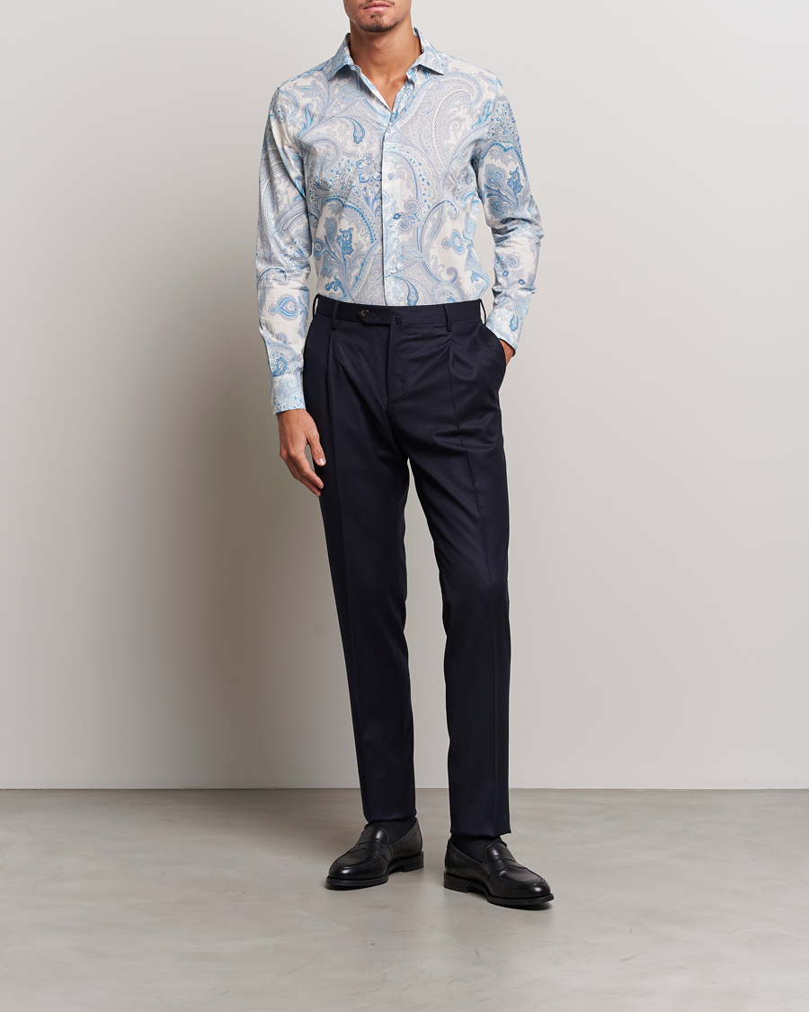 Herren | Hemden | Etro | Slim Fit Paisley Shirt Azzurro