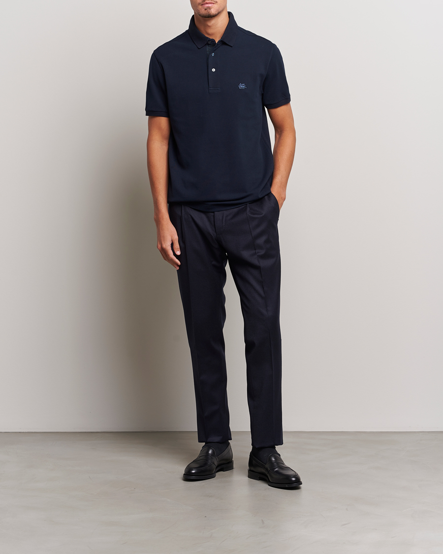 Herren | Poloshirts | Etro | Short Sleeve Contrast Polo Navy