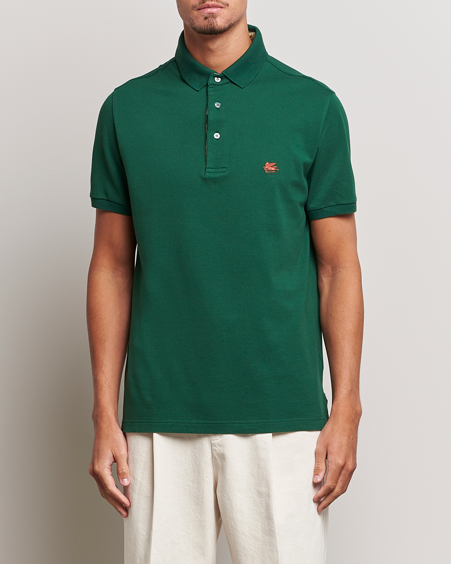 Herren | Poloshirts | Etro | Short Sleeve Contrast Polo Dark Green