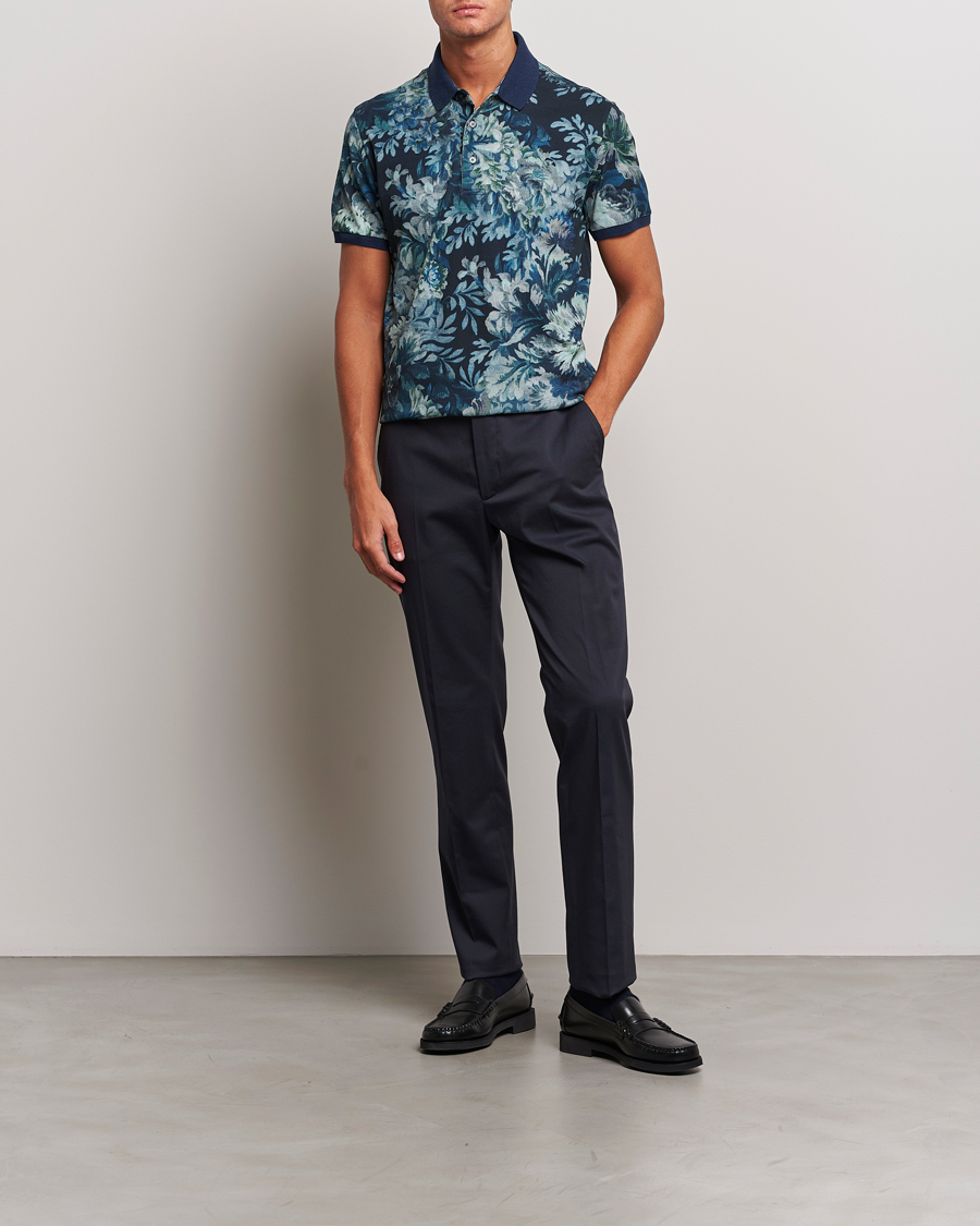 Herren | Poloshirts | Etro | Short Sleeve Printed Polo Dark Blue