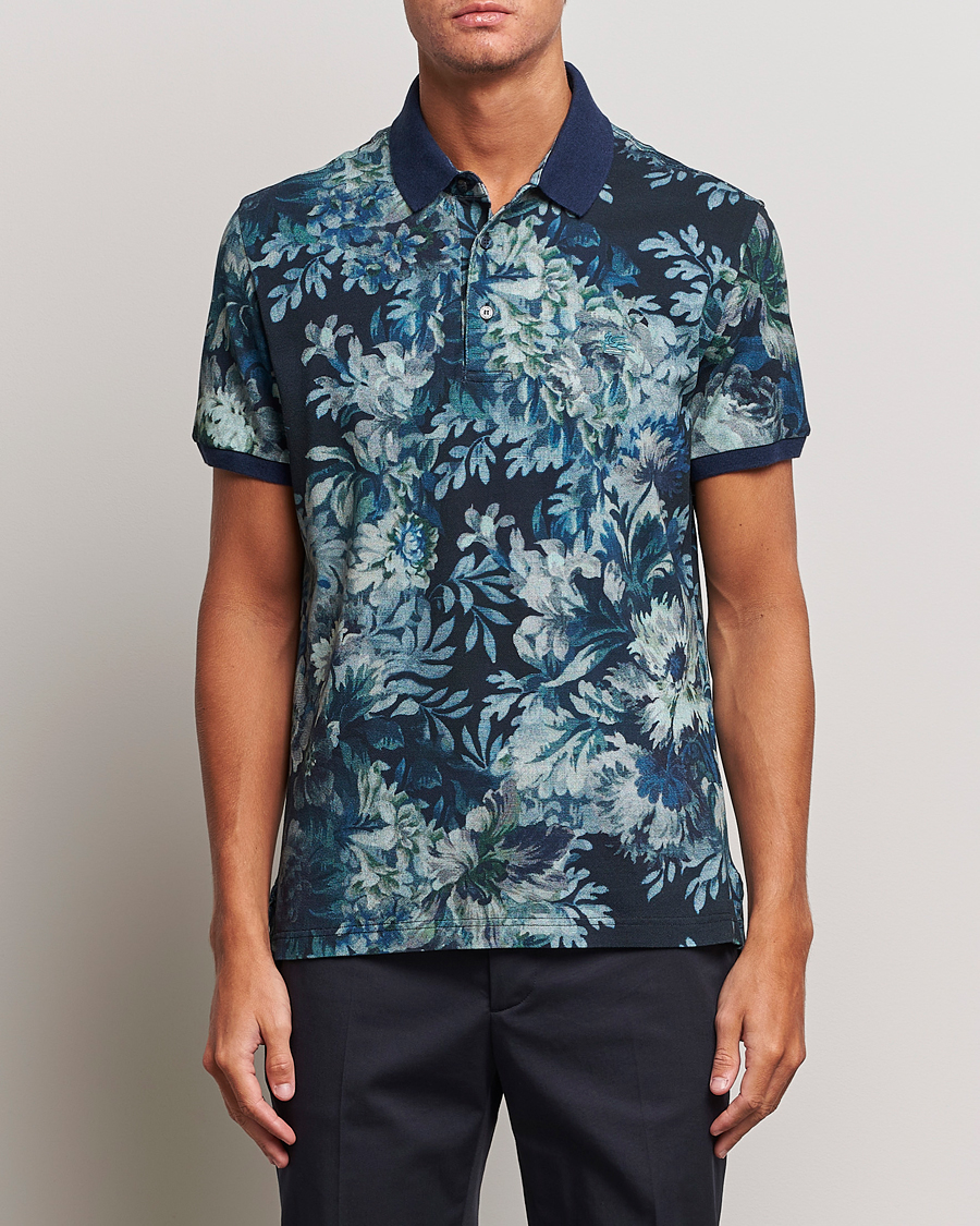 Herren | Poloshirts | Etro | Short Sleeve Printed Polo Dark Blue