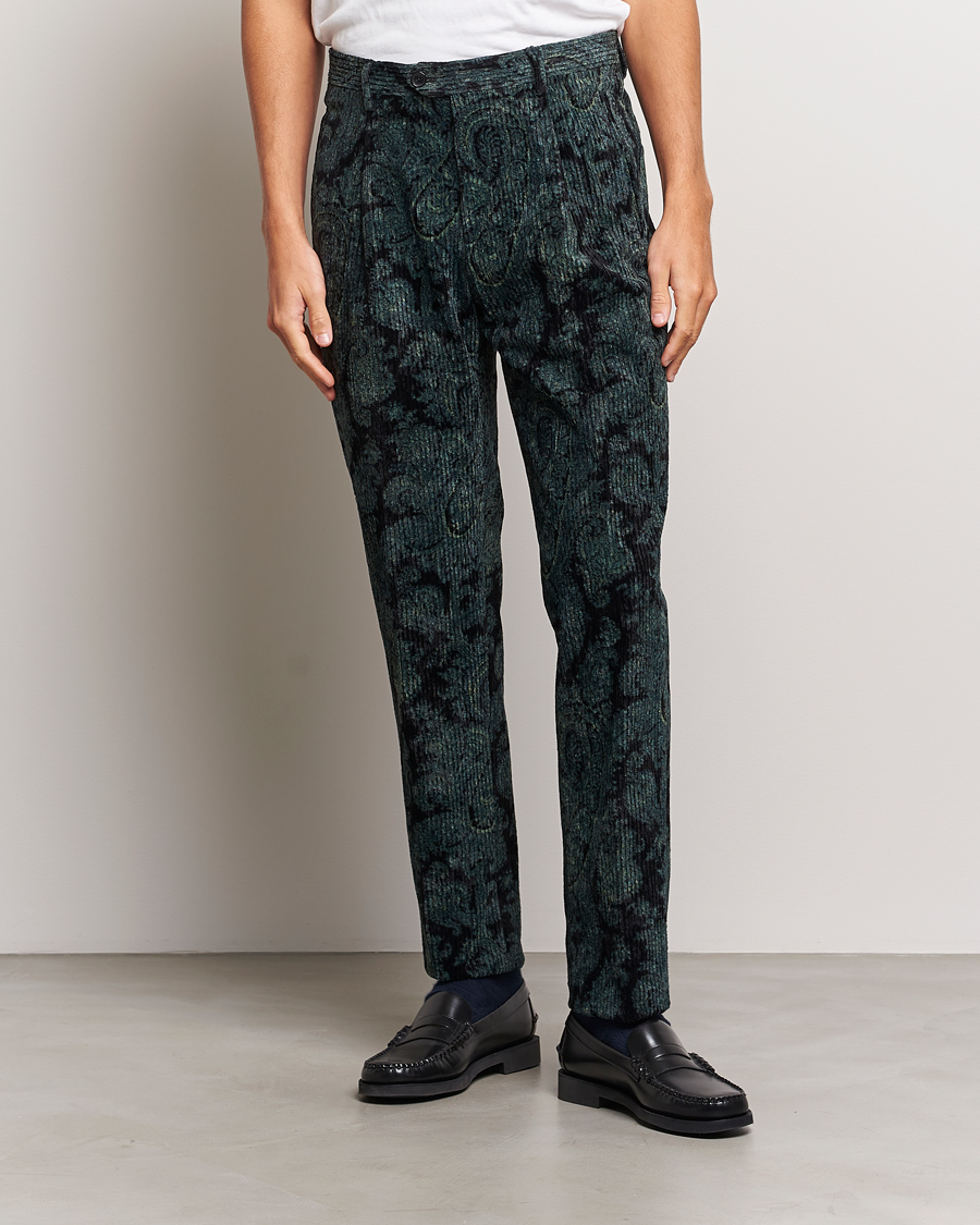 Herren | Hosen | Etro | Tailored Paisley Corduroy Trousers Dark Blue