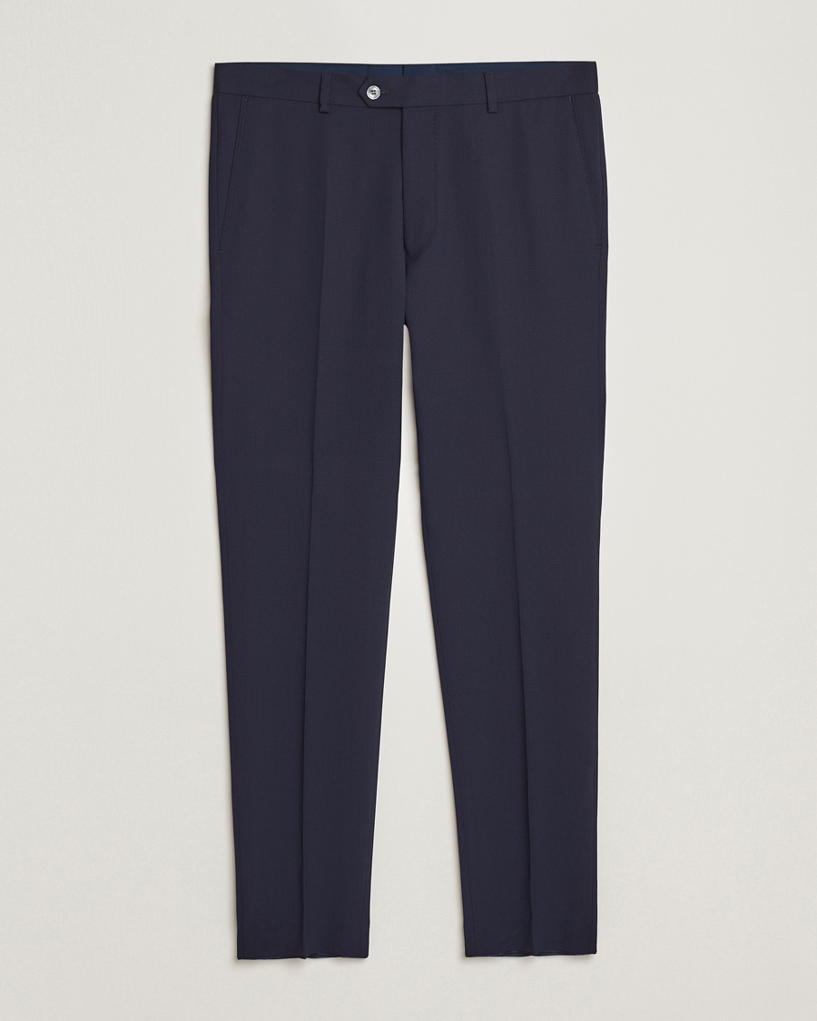 Herren | Hosen | Oscar Jacobson | Denz Structured Wool Trousers Blue