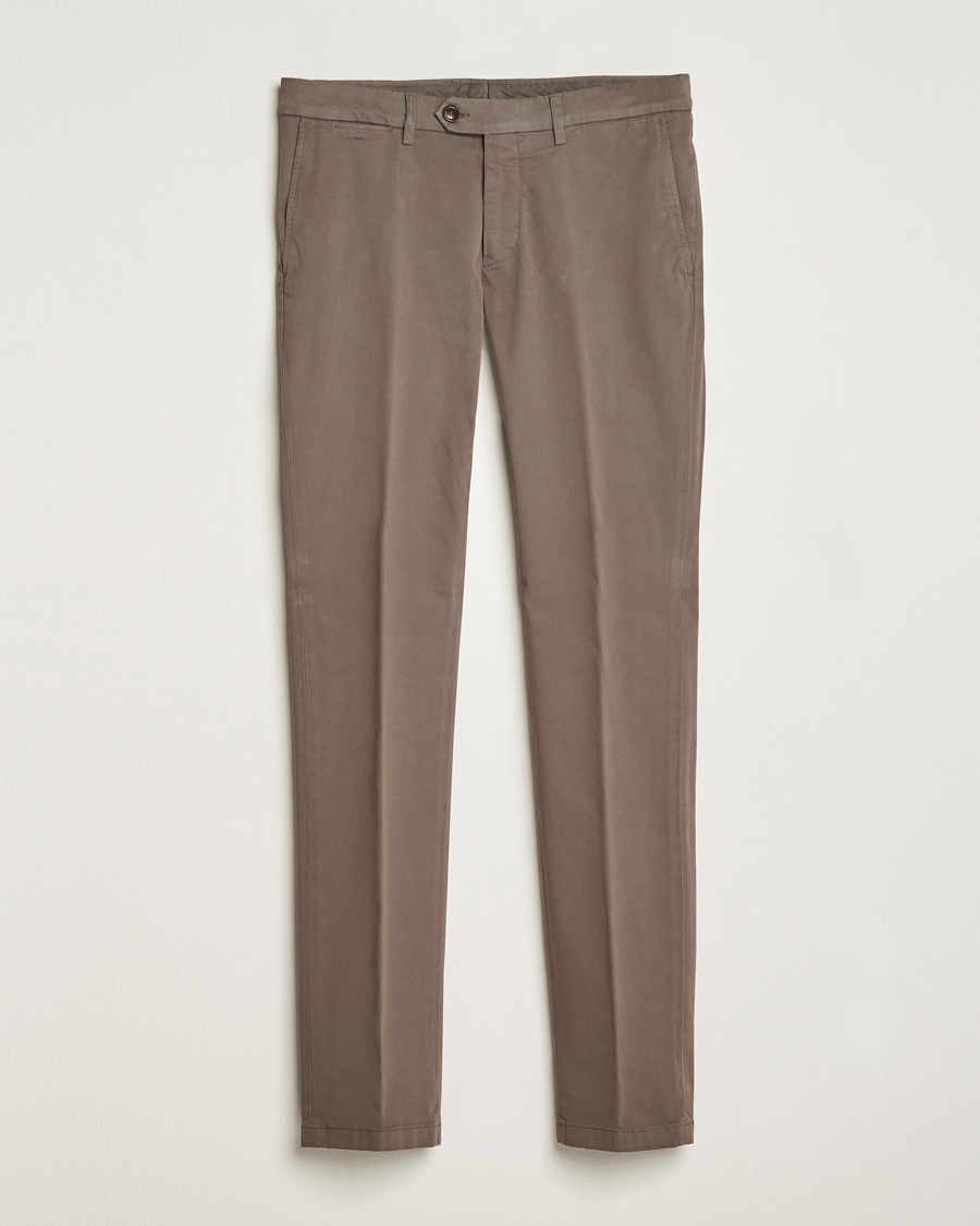 Herren | Hosen | Canali | Slim Fit Stretch Chinos Brown