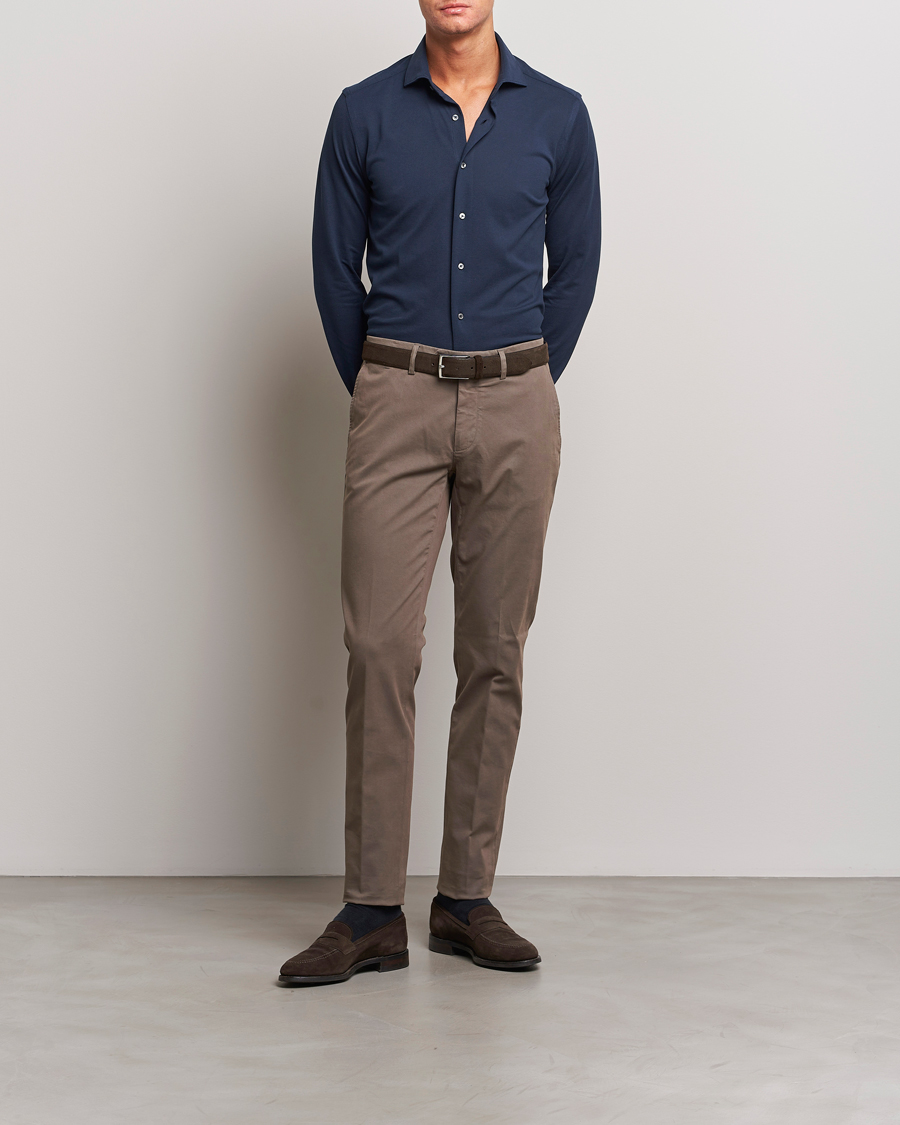 Herren | Hosen | Canali | Slim Fit Stretch Chinos Brown