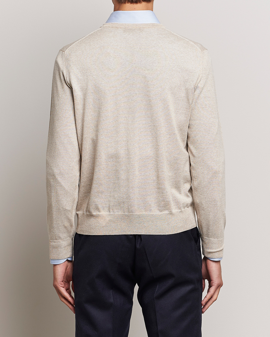 Herren | Pullover | Canali | Merino Wool V-Neck Light Beige