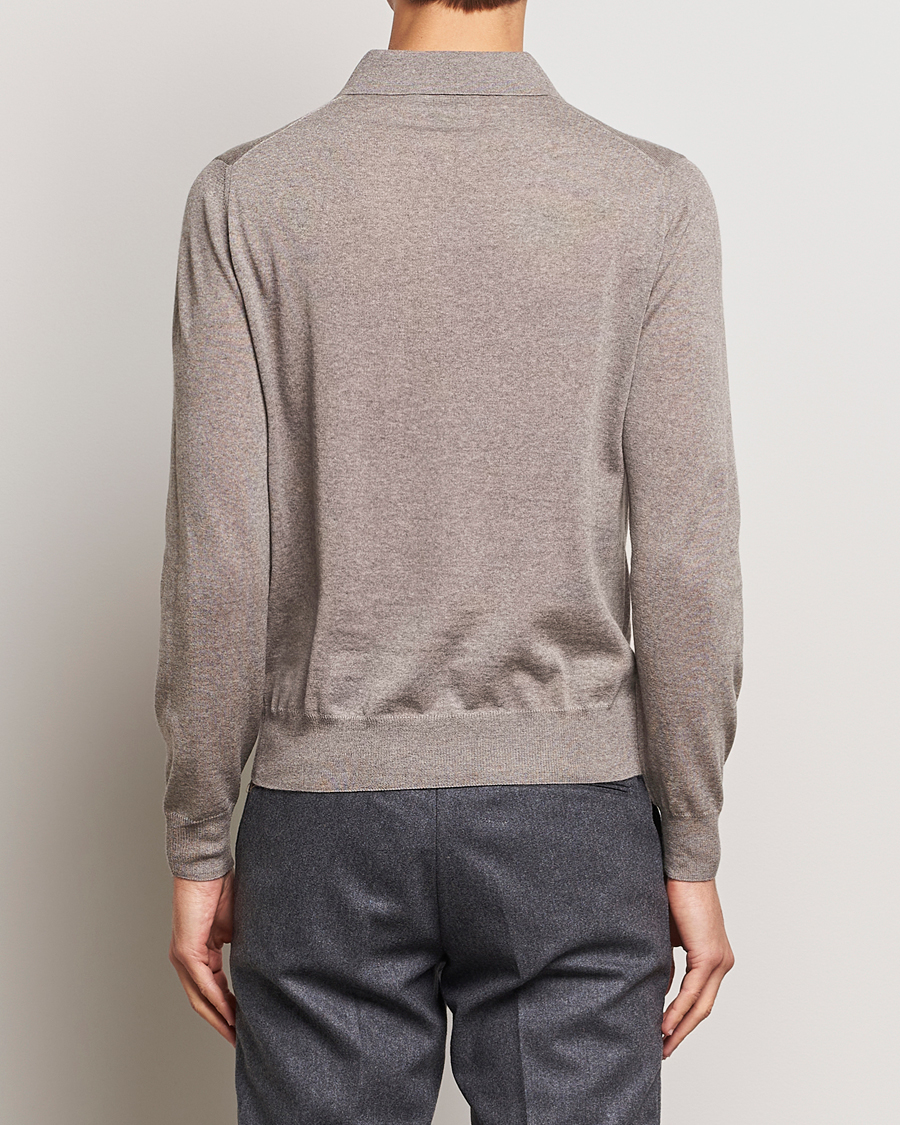 Herren | Pullover | Canali | Merino Wool Half Zip Taupe