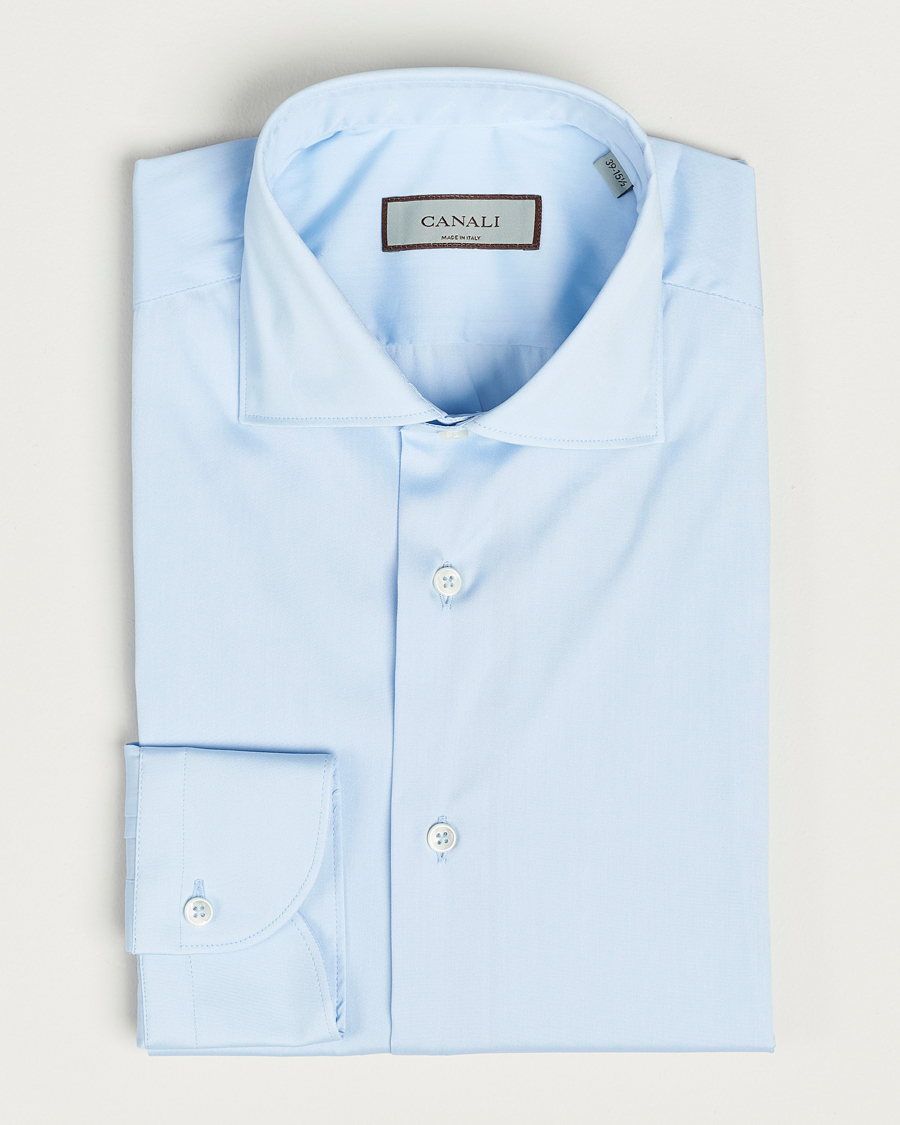 Herren | Hemden | Canali | Slim Fit Cotton/Stretch Shirt Light Blue