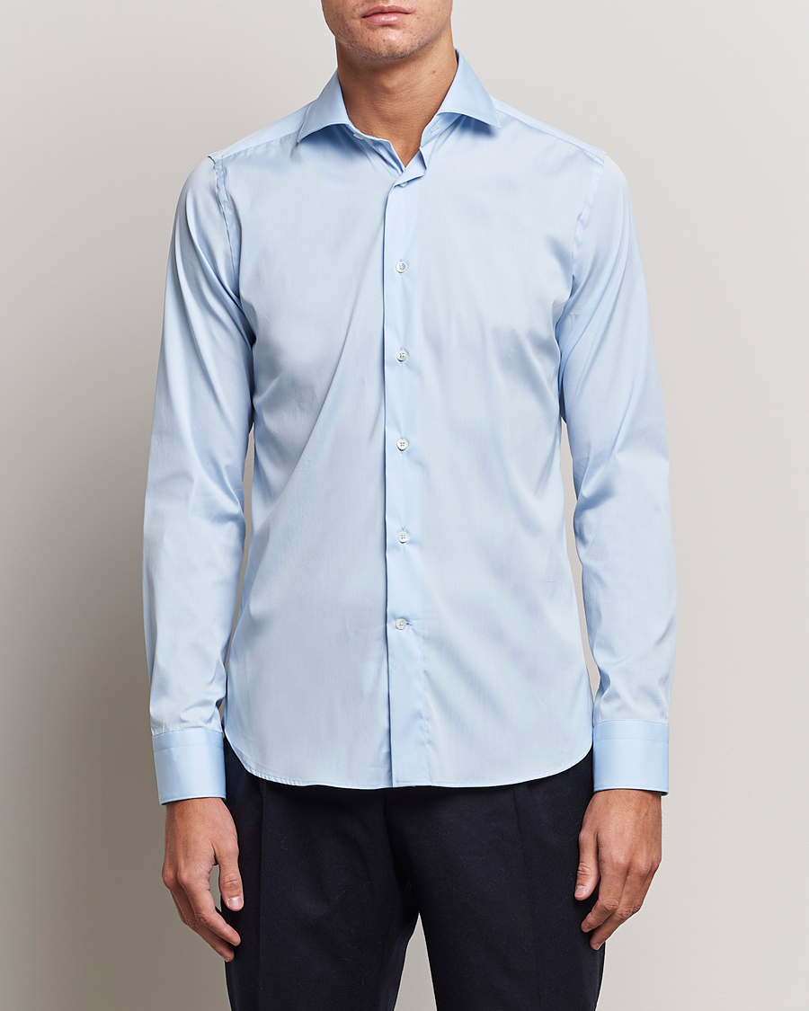 Herren | Hemden | Canali | Slim Fit Cotton/Stretch Shirt Light Blue