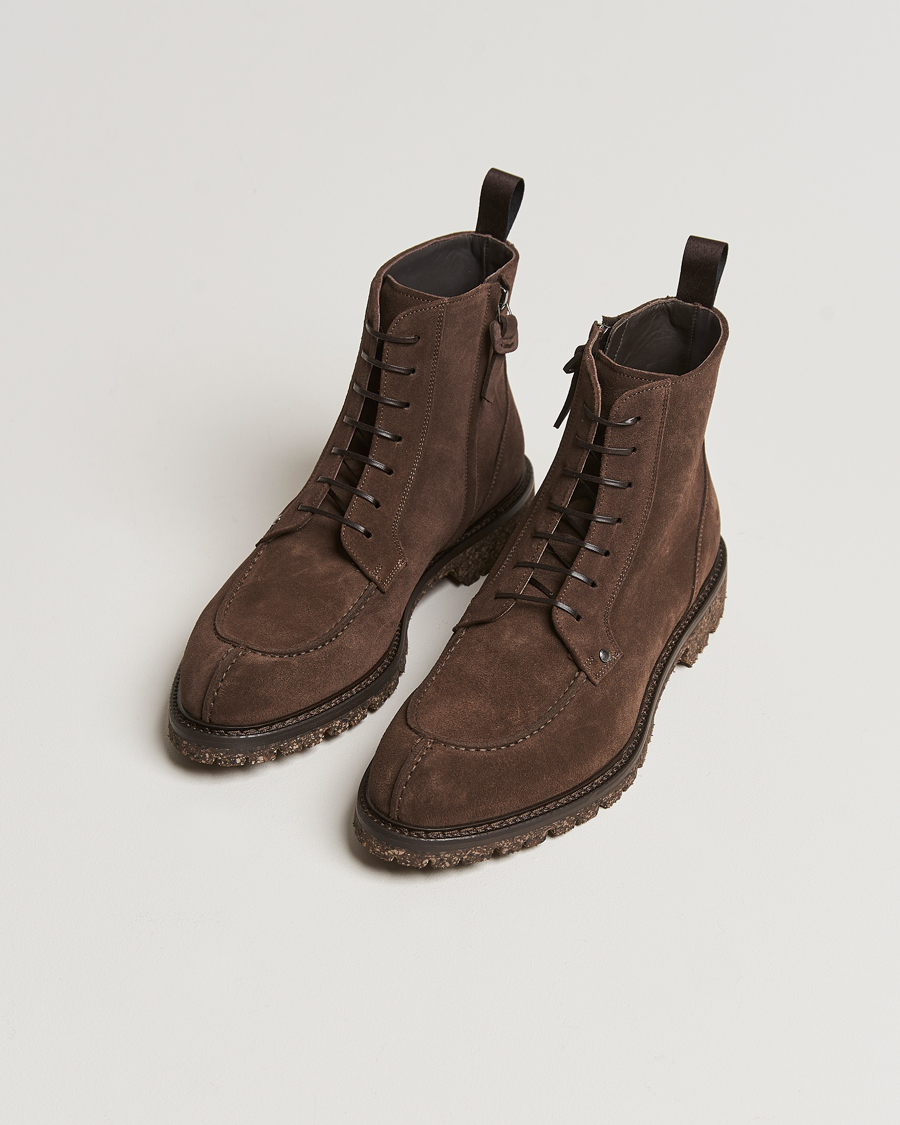 Herren | Canali Lace Up Winter Boot Dark Brown Suede | Canali | Lace Up Winter Boot Dark Brown Suede