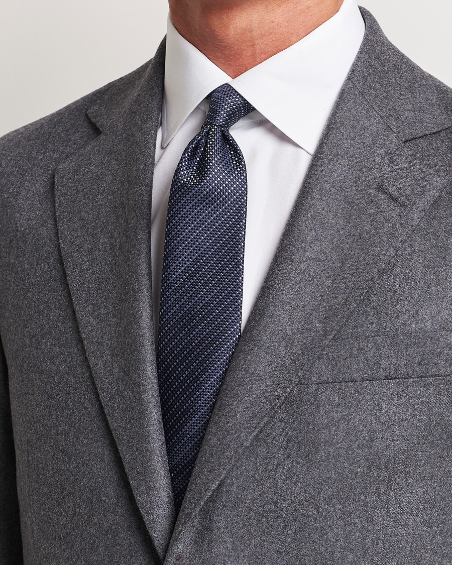 Herren | Canali Structured Silk Tie Navy | Canali | Structured Silk Tie Navy