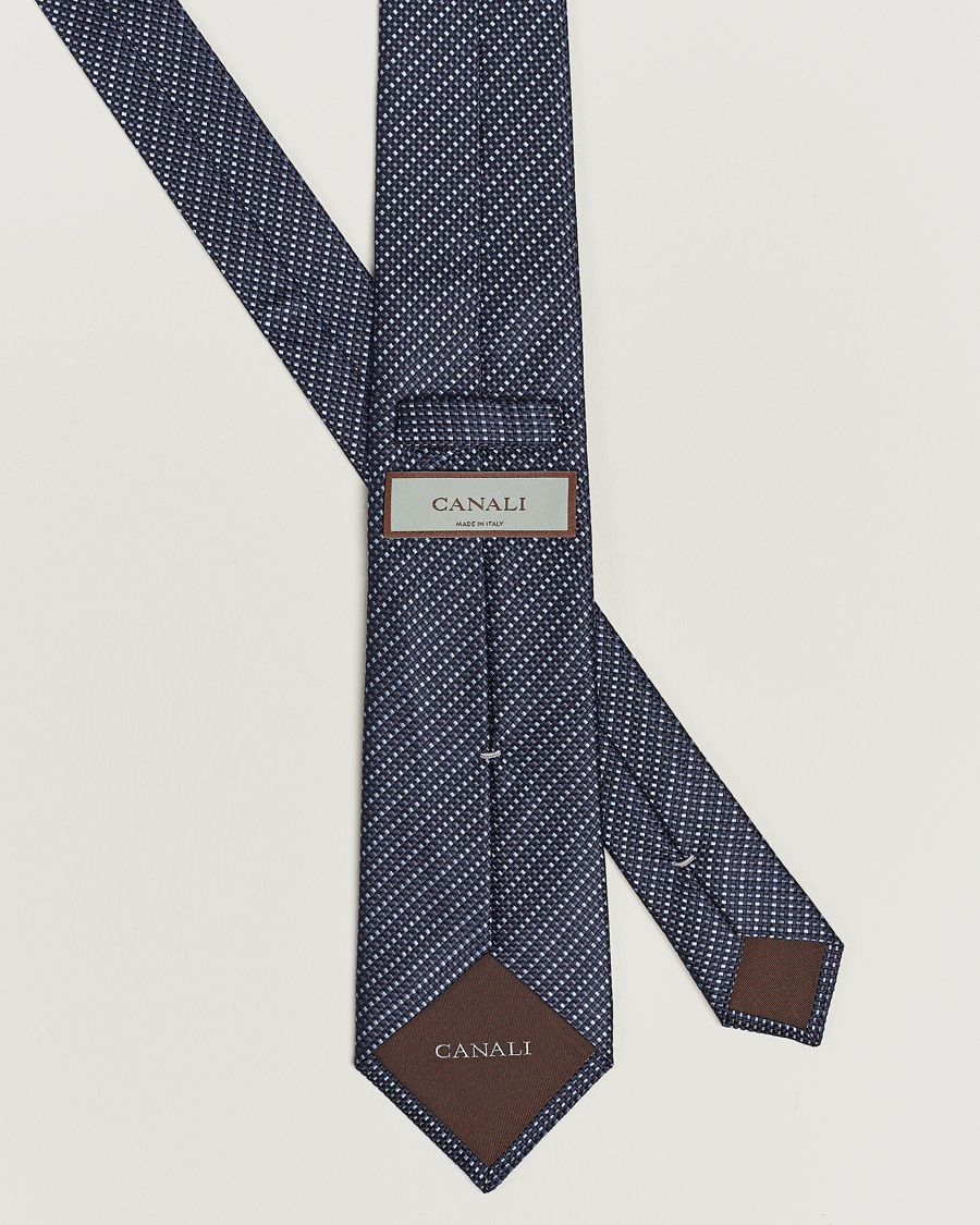 Herren | Canali Structured Silk Tie Navy | Canali | Structured Silk Tie Navy
