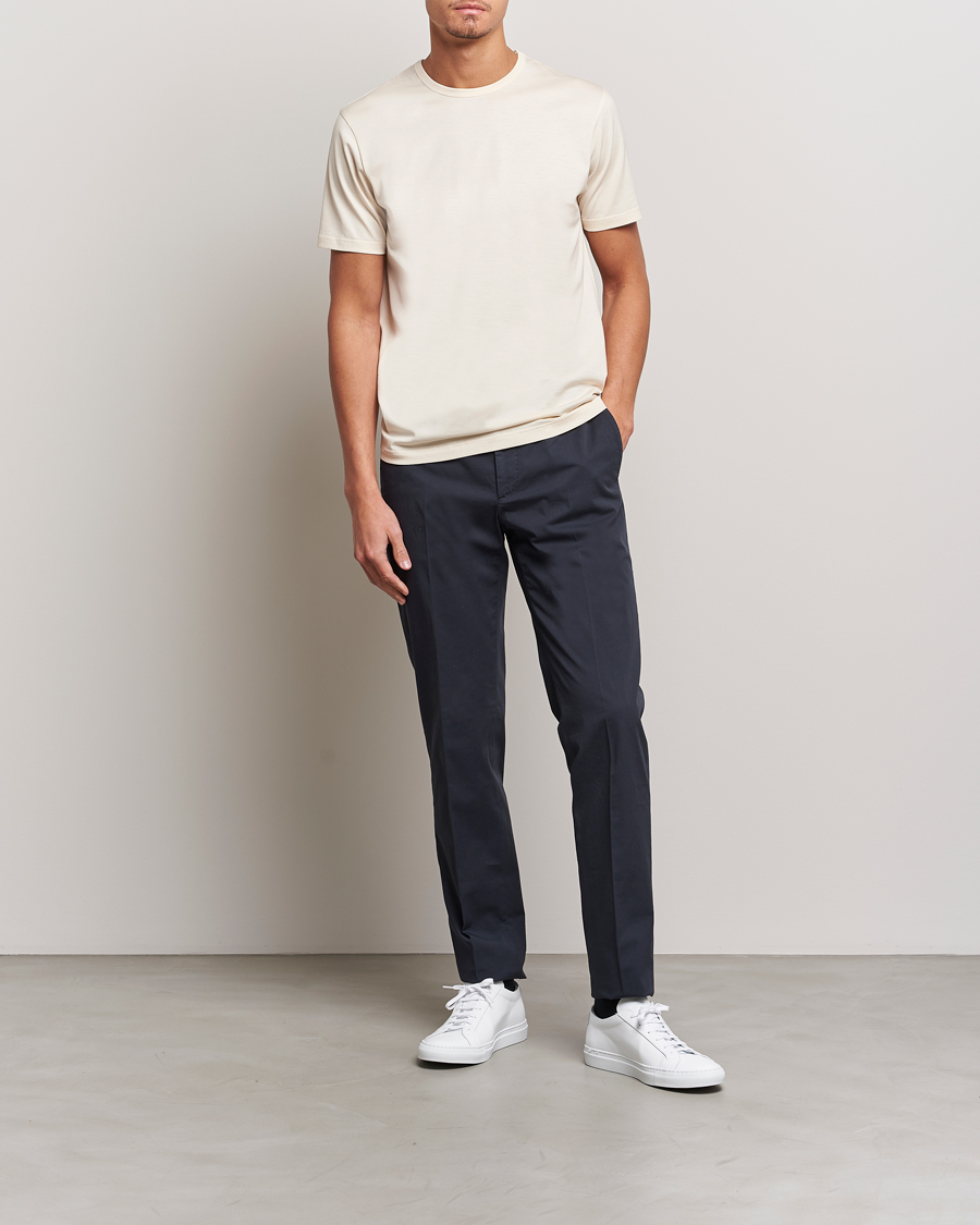 Herren | T-Shirts | Sunspel | Crew Neck Q82 Cotton T-Shirt Undyed