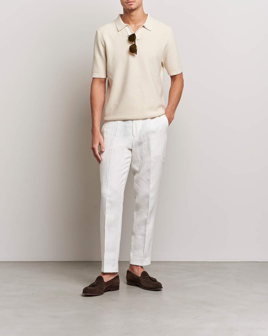 Herren | Poloshirts | Sunspel | Knitted Polo Shirt Ecru