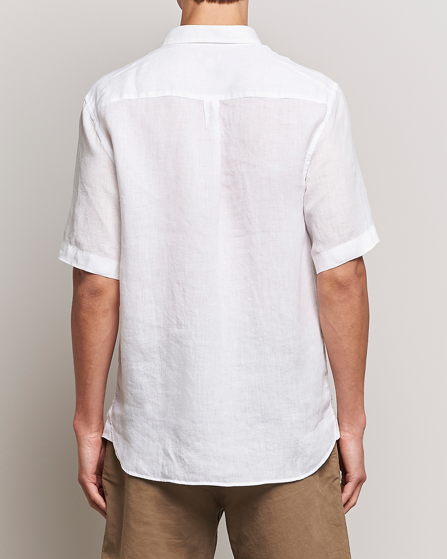 Herren | Hemden | Sunspel | Short Sleeve Linen Shirt White
