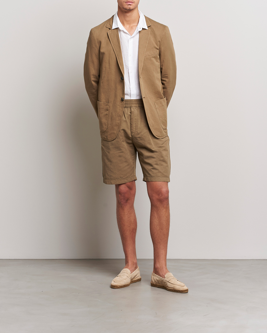 Herren | Sakkos | Sunspel | Unconstructed Cotton/Linen Blazer Dark Tan
