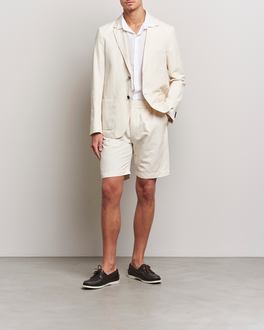 Herren | Shorts | Sunspel | Cotton/Linen Drawstring Shorts Undyed