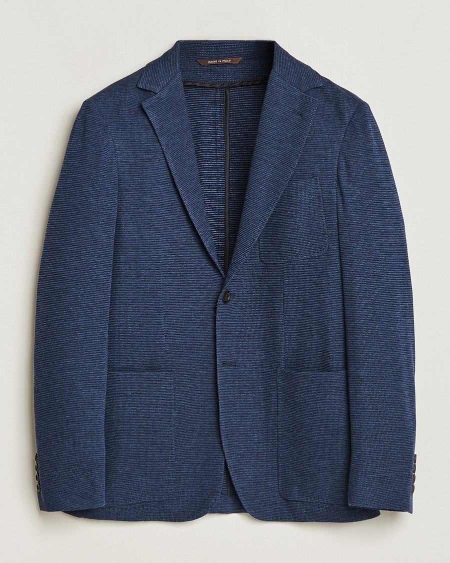 Herren | Sakkos | Canali | Structured Jersey Jacket Blue