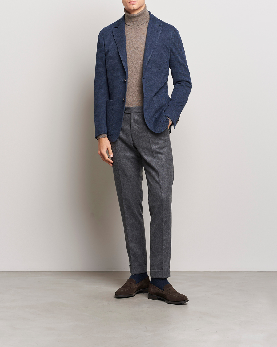 Herren | Sakkos | Canali | Structured Jersey Jacket Blue