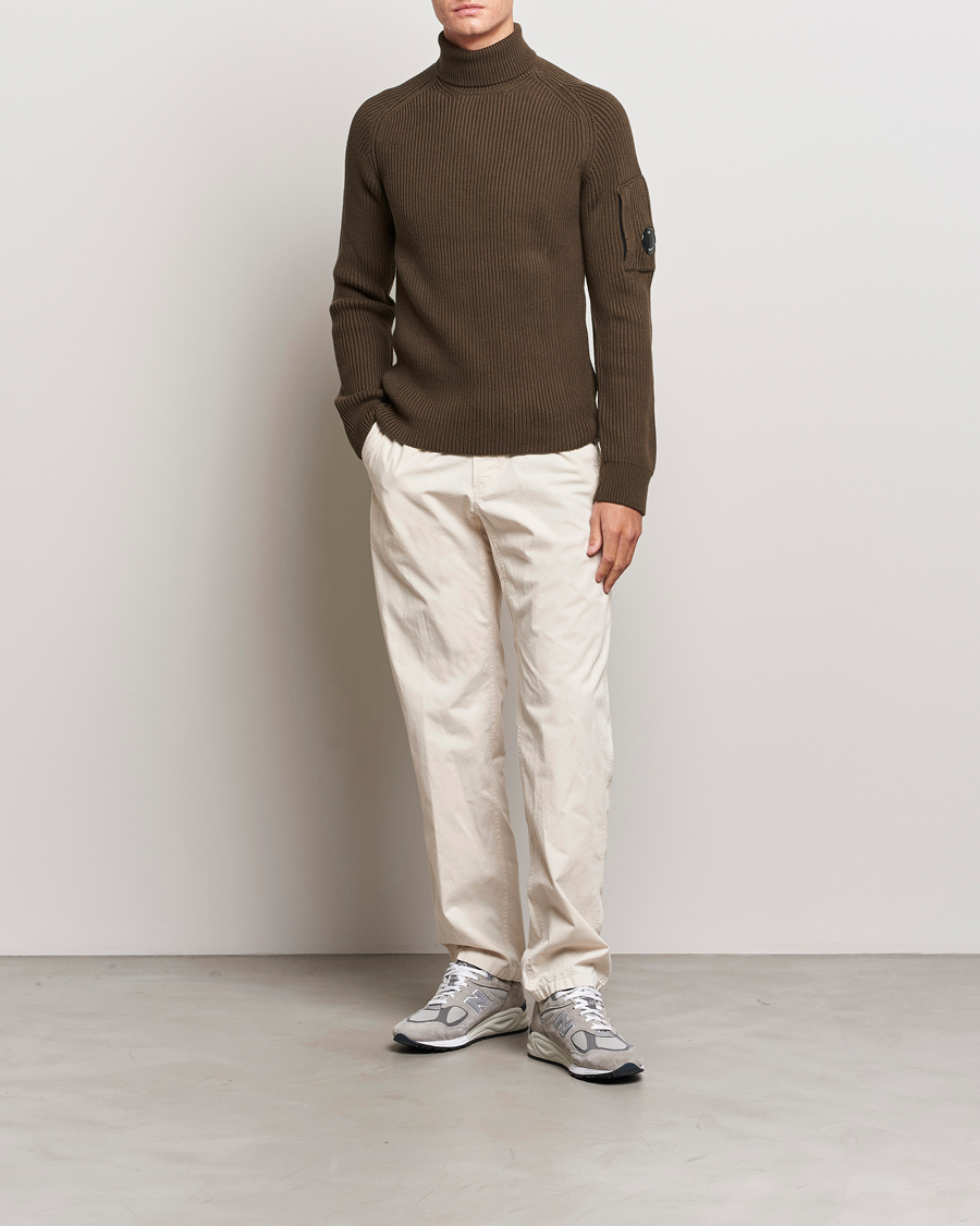 Herren | Pullover | C.P. Company | Full Rib Knitted Cotton Rollneck Brown