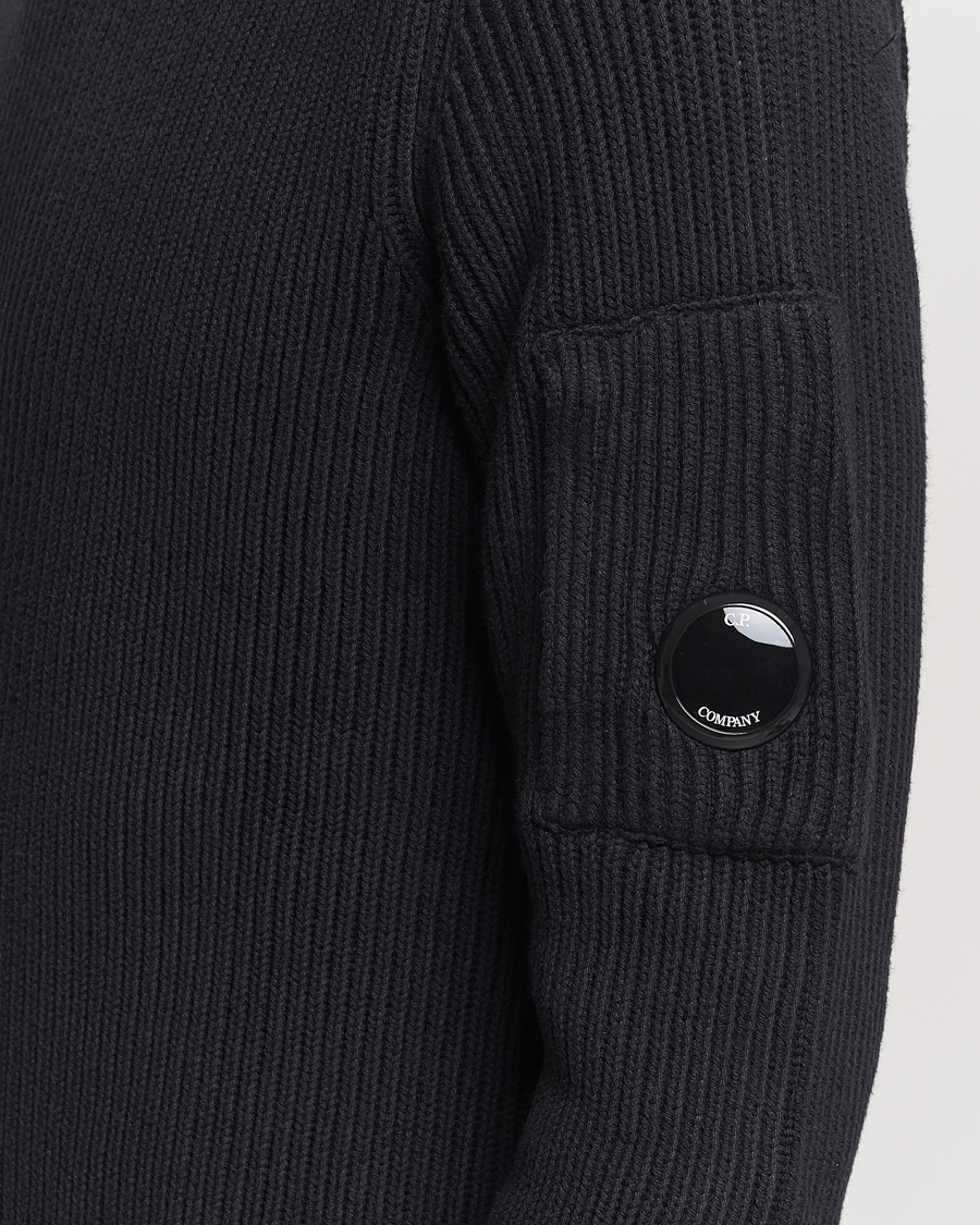 Herren | Pullover | C.P. Company | Full Rib Knitted Cotton Rollneck Black
