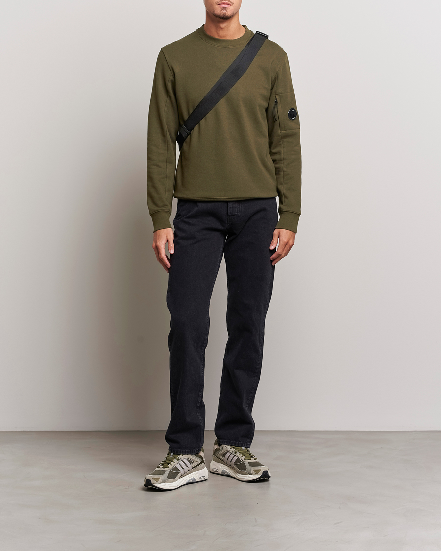 Herren | Pullover | C.P. Company | Diagonal Raised Fleece Lens Sweatshirt Military Green
