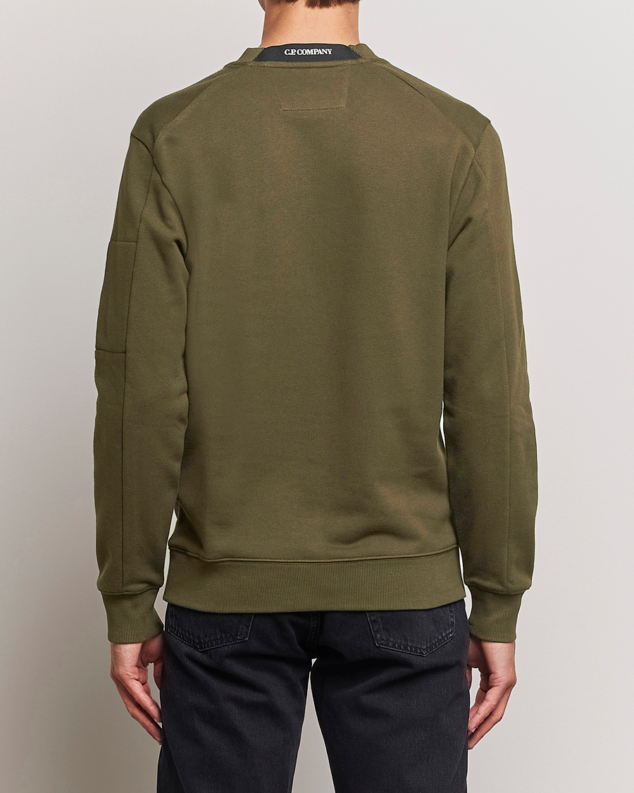 Herren | Pullover | C.P. Company | Diagonal Raised Fleece Lens Sweatshirt Military Green