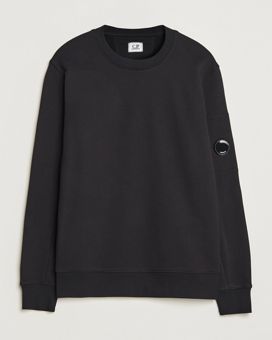 Herren | Pullover | C.P. Company | Diagonal Raised Fleece Lens Sweatshirt Black