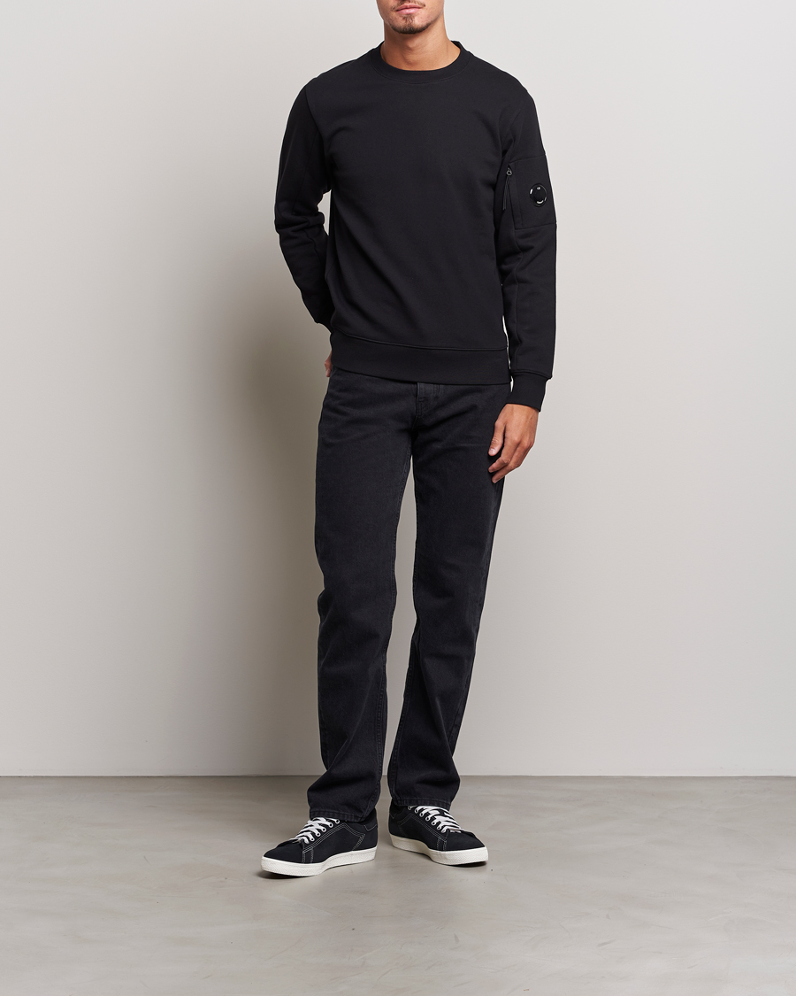 Herren | Pullover | C.P. Company | Diagonal Raised Fleece Lens Sweatshirt Black
