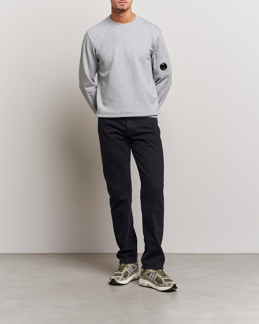 Herren | Pullover | C.P. Company | Diagonal Raised Fleece Lens Sweatshirt Grey Melange