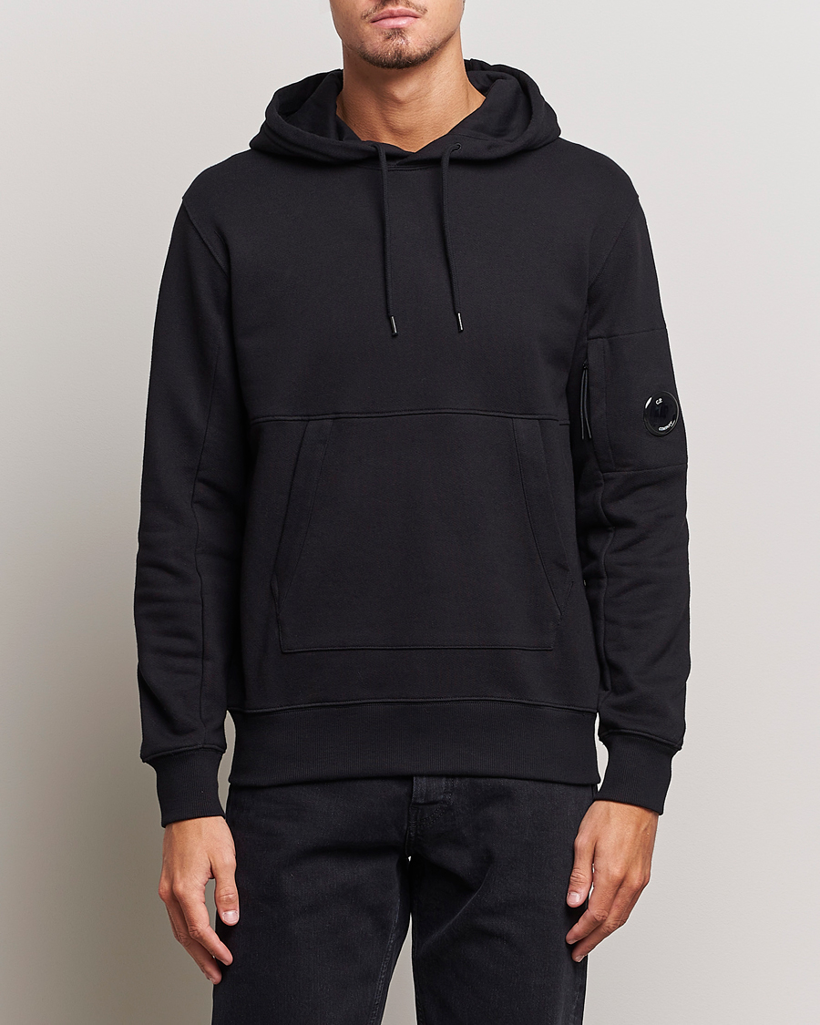 Herren | Kapuzenpullover | C.P. Company | Diagonal Raised Fleece Hooded Lens Sweatshirt Black