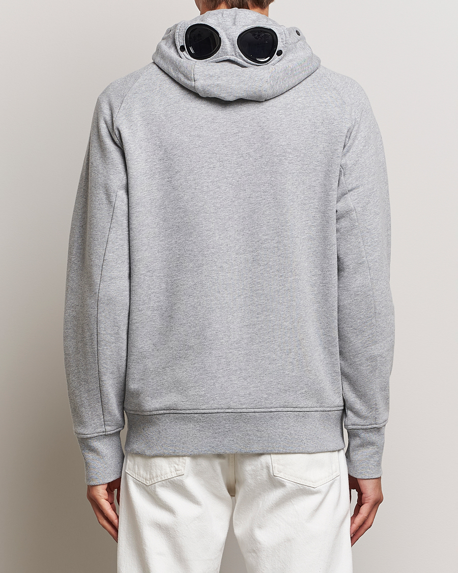 Herren | Pullover | C.P. Company | Diagonal Raised Fleece Full Zip Goggle Hoodie Grey
