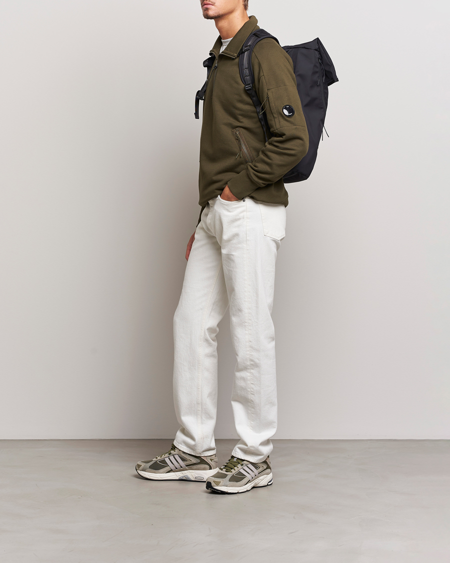 Herren | Pullover | C.P. Company | Diagonal Raised Fleece Half Zip Lens Sweatshirt Green
