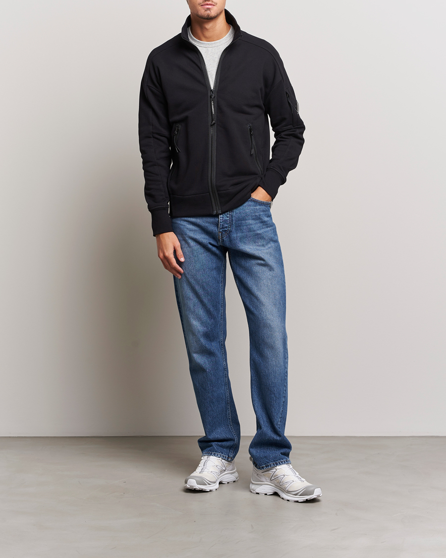 Herren | Pullover | C.P. Company | Diagonal Raised Fleece Full Zip Lens Sweatshirt Black