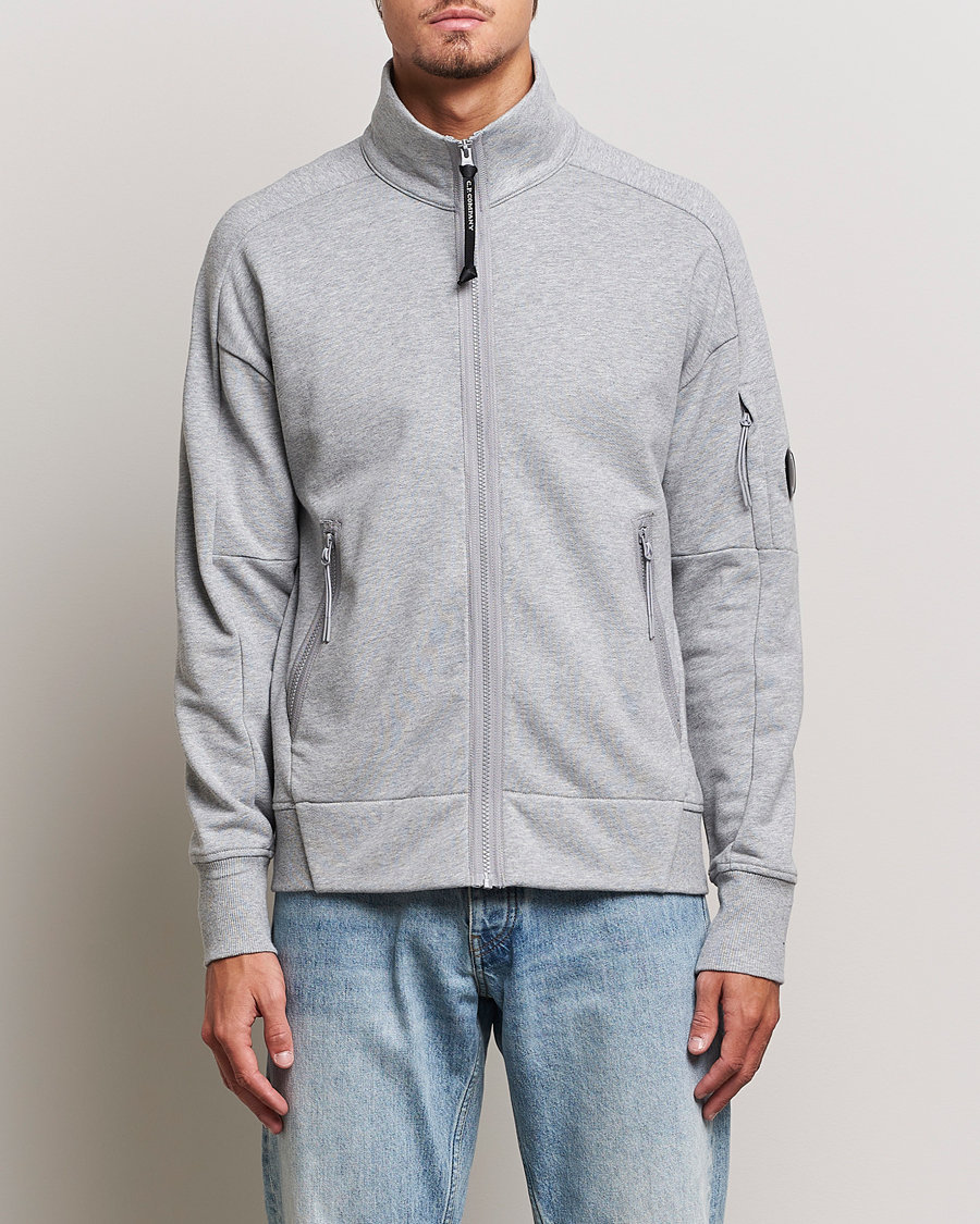 Herren | Pullover | C.P. Company | Diagonal Raised Fleece Full Zip Lens Sweatshirt Grey