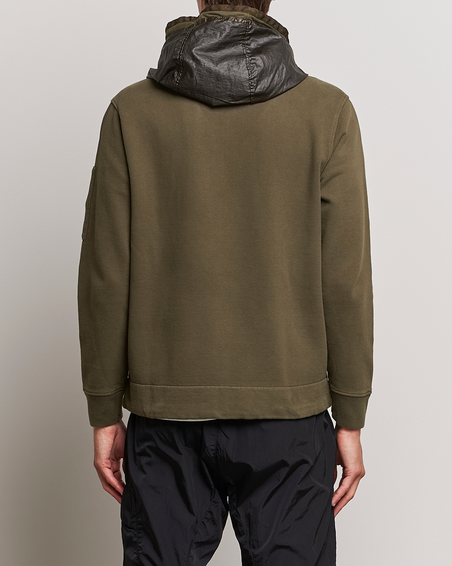 Herren | Pullover | C.P. Company | Diagonal Raised Fleece Hooded Open Lens Sweatshirt Green