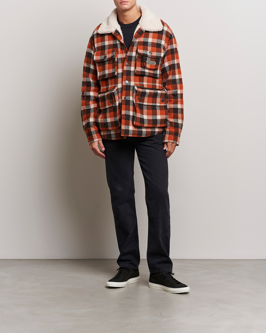 Herren | Jacken | Dsquared2 | Flannel Check Wool Jacket Rust/Blue