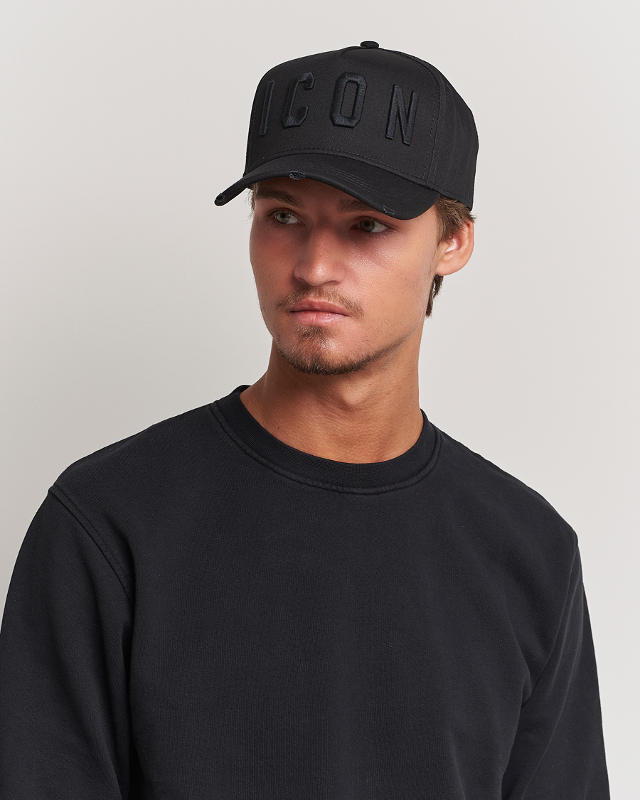 Herren | Dsquared2 Icon Baseball Cap Black/Black | Dsquared2 | Icon Baseball Cap Black/Black